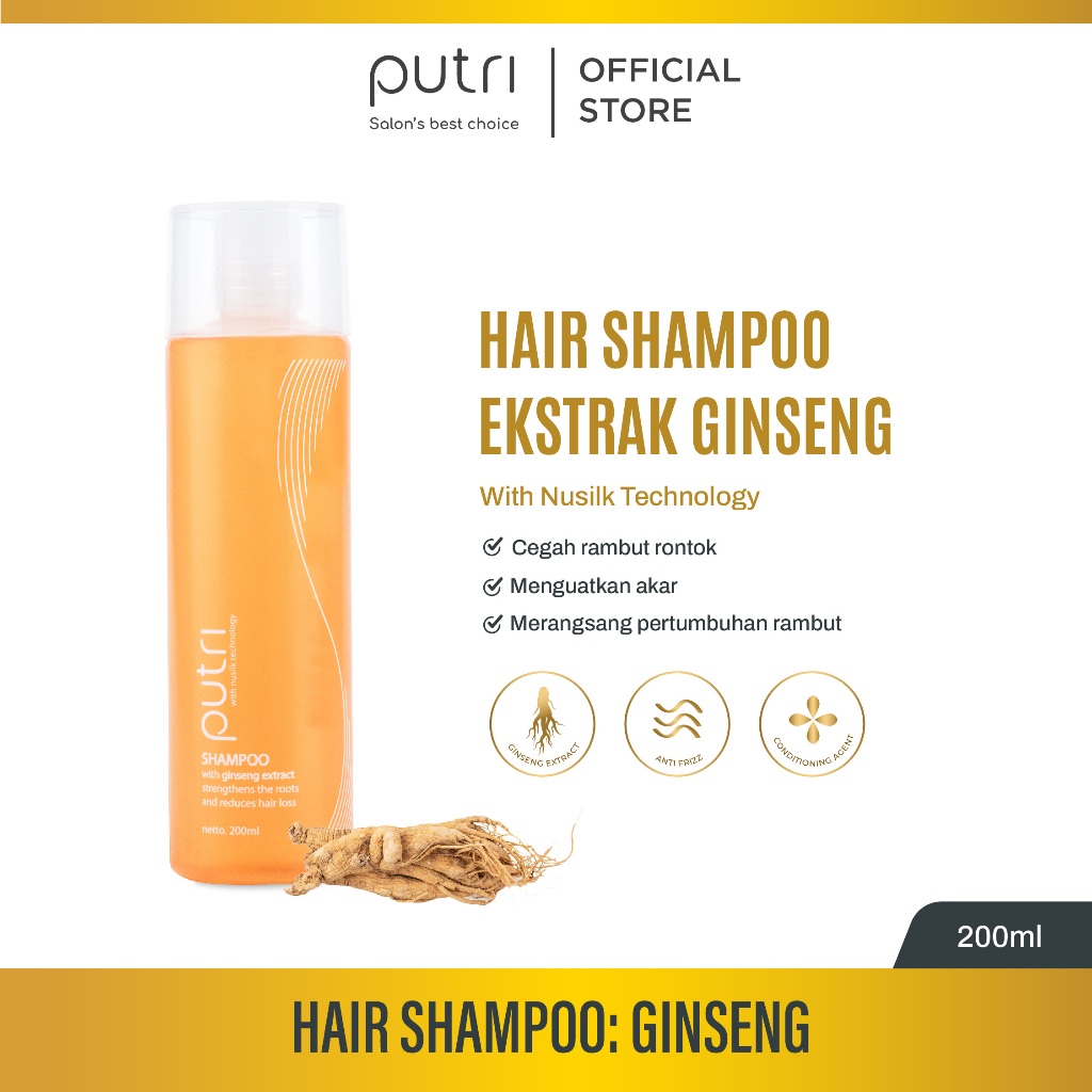 Putri with Nusilk Technology Shampoo with Ginseng Extract 200ml
