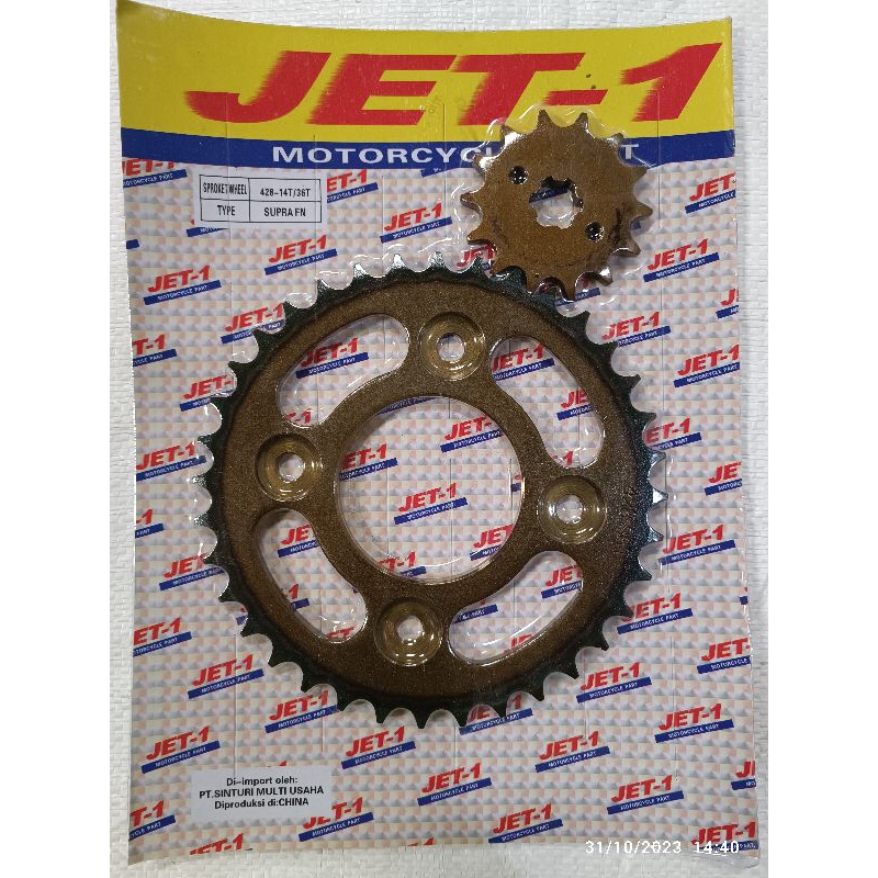 gear set /gigi tarik jet-1 supra FN/supra x 125