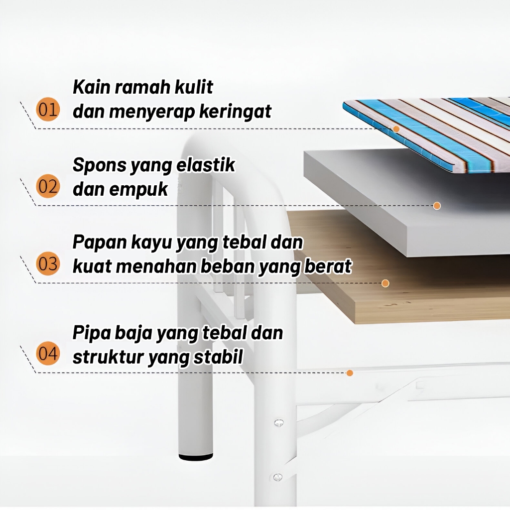 Tempat Tidur Lipat Dipan Folding Bed Portable / Ranjang Lipat Uk 100 cm &amp; 75 Aihomestore88