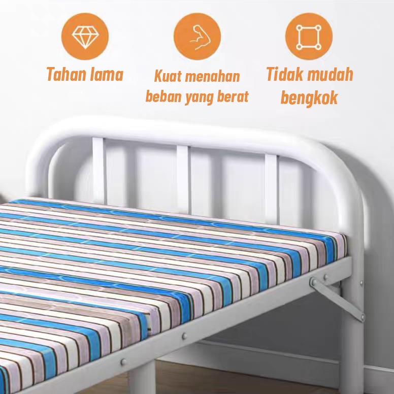 Tempat Tidur Lipat Dipan Folding Bed Portable / Ranjang Lipat Uk 100 cm &amp; 75 Aihomestore88