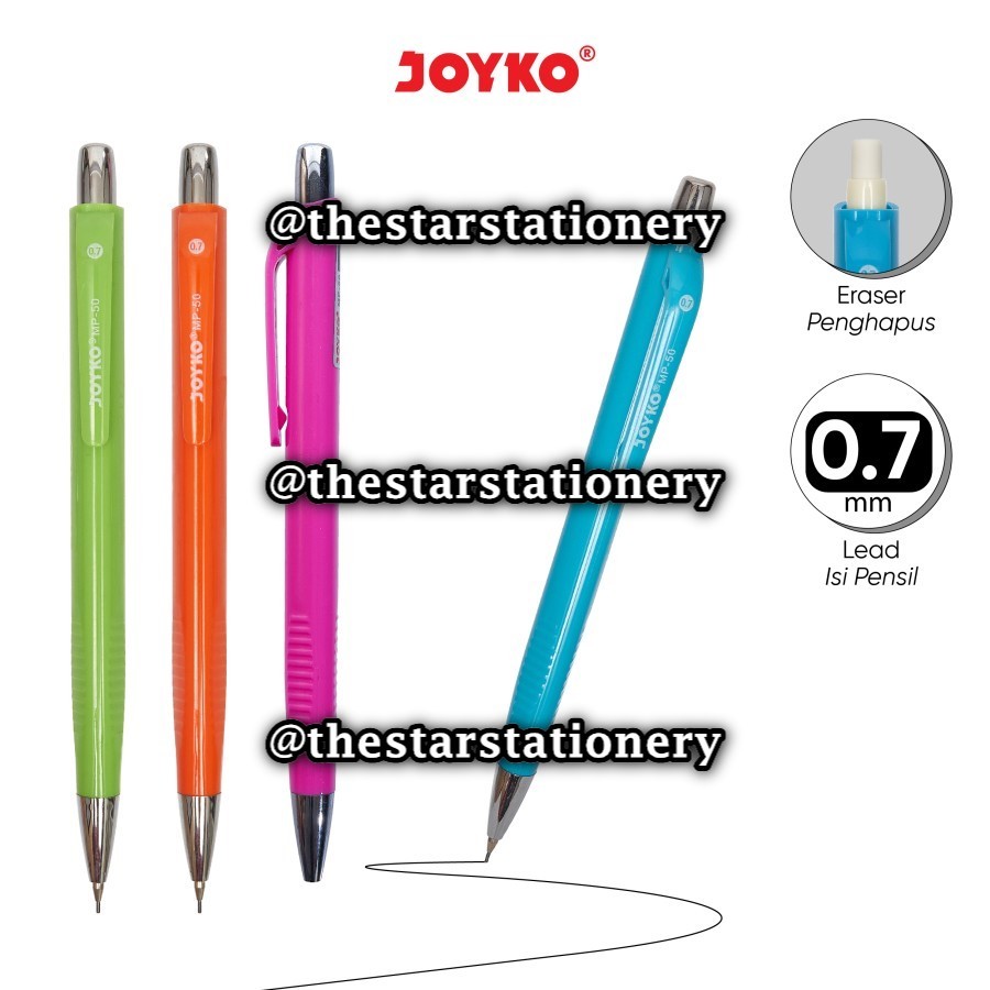 

(1 Biji) Pensil Mekanik JOYKO MP-50 0.7 mm BISA PILIH WARNA / Mechanical Pencil Joyko MP-50 (1 Biji)