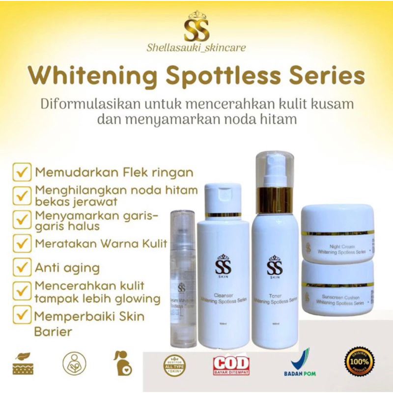 paket skincare shellasaukia withening spottless original