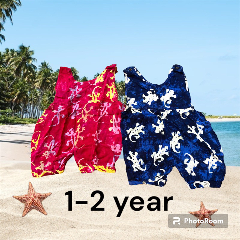 jumper batik baju bayi anak baby 1-2 tahun year terusan jumpsuit pantai adem lengan buntung