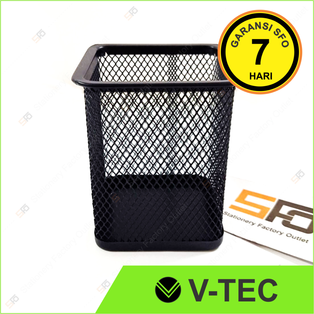 

Tempat Pensil Jaring Kotak Besi V-Tec 804B - Square Black Pencil Cup