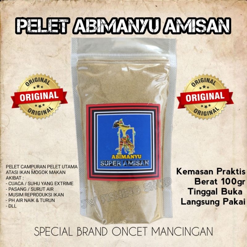PELET ABIMANYU BIRU (Super Amisan), CAMPURAN PELET UTAMA (KHUSUS ATASI IKAN SULIT MAKAN)