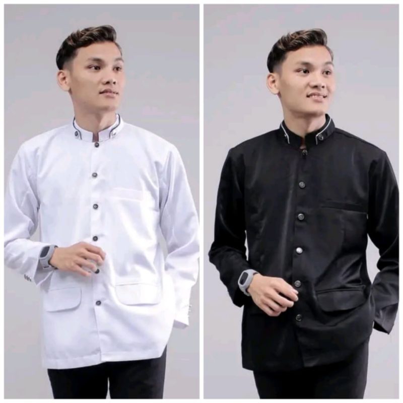 jasko polos pria dewasa lengan panjang/jaskoko permium putih baju jasko