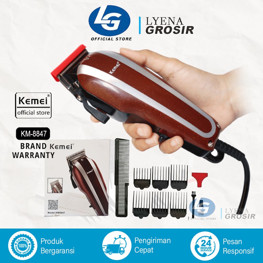 ALAT CUKUR RAMBUT KEMEI KM 8847 PROFESSIONAL HAIR CLIPPER ORI KM-8847