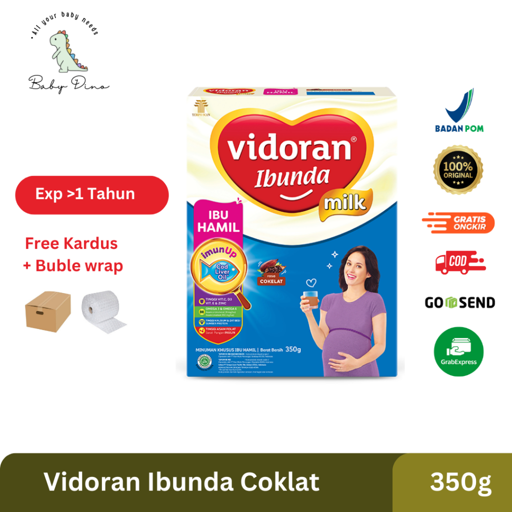 VIDORAN IBUNDA 350g Coklat 100% ORI - Susu Vidoran Ibu Hamil Rasa coklat