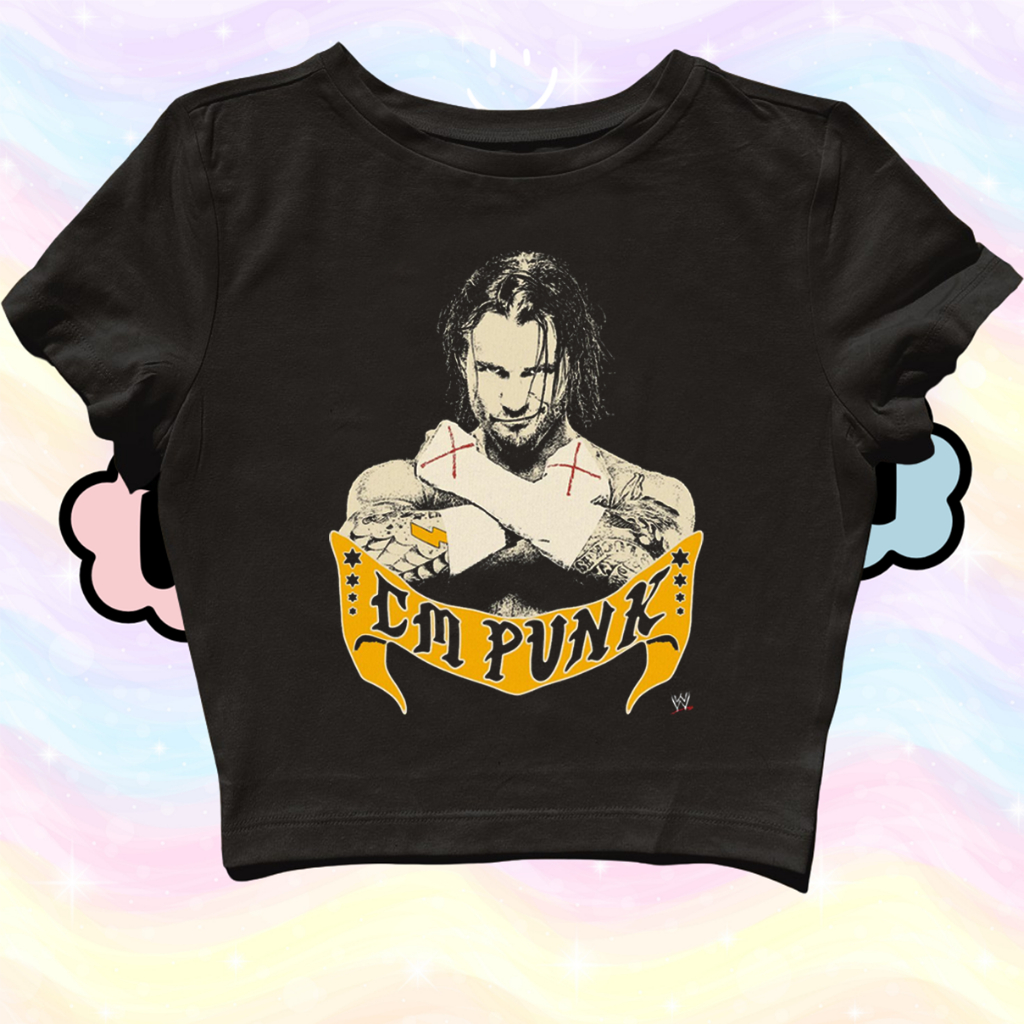 STARPERSON | CROP TOP CM PUNK WWE | GRUNGE | Y2K | METAL | VINTAGE | ANIME | BAND | KPOP | ROCK | ST
