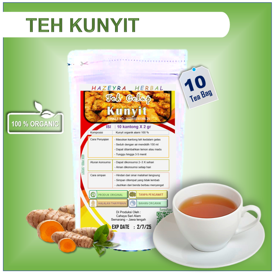 

kunyit herbal jamu suplemen kesehatan teh obat lambung curcuma pencernaan isi 10pcs