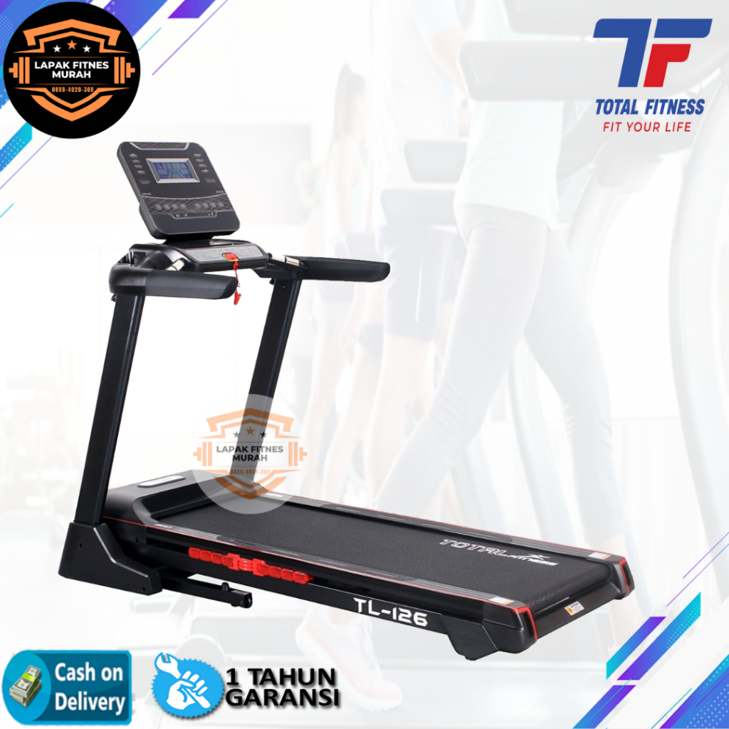 Total Fitness TL-126 Electric Treadmill 1 Fungsi 4 HP - Alat Fitness Treadmill Elektrik