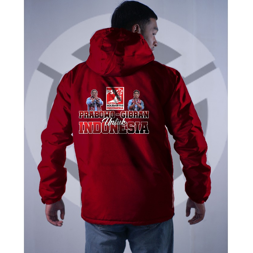 JAKET PSI JAKET GENERASI OPTIMIS PSI.ID JAKET WARNA MERAH PARTAI PSI JAKET PRABOWO GIBRAN UNTUK INDO