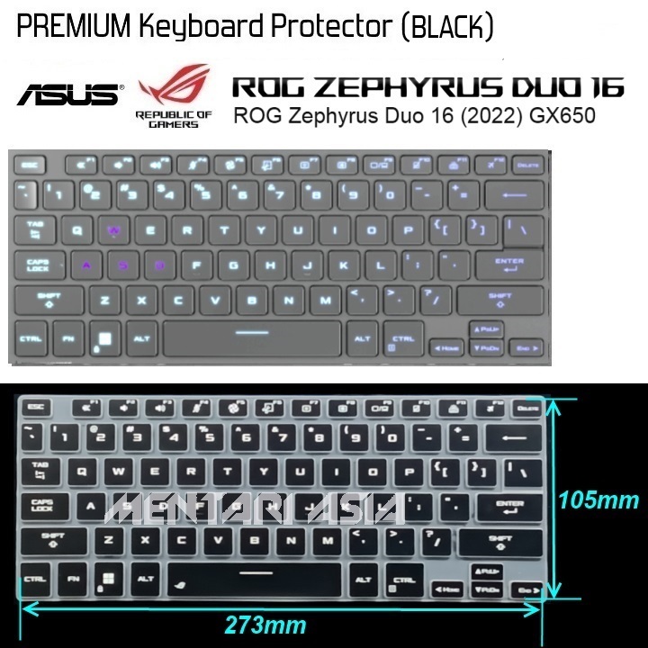 Keyboard Protector ASUS ROG Zephyrus Duo 16 GX650 2022 - Premium BLACK