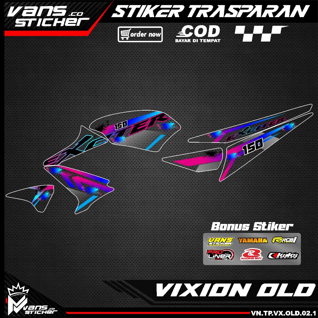Stiker StripingTrasparan Uv VIXION OLD LAMA 2008 2012 Variasi Vixion Lama