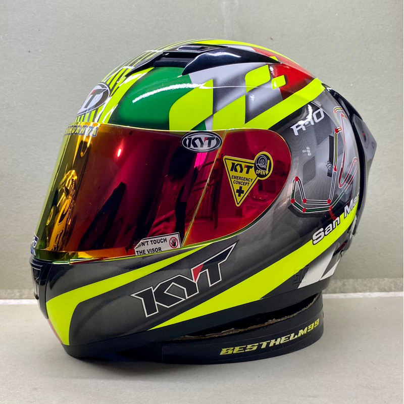 HELM FULL FACE KYT R-10 FLAT SAN MARINO PAKET GANTENG SPOILER 3D