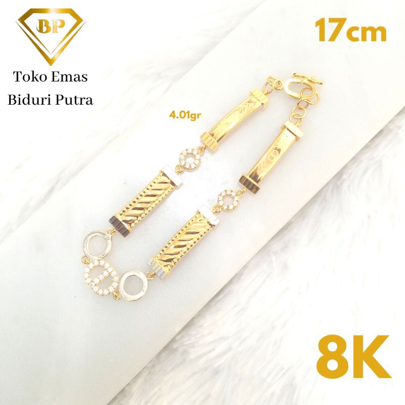 Gelang Rantai Elegan Perhiasan Emas Asli Kadar 8k/375 toko emas biduri putra