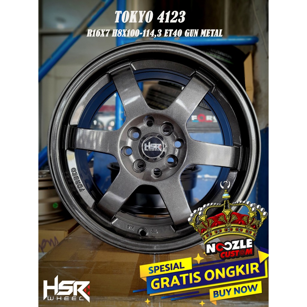 Velg Racing R16 Lubang 4 Pelek Mobil Hsr ring 16 Palang 6 Baut 4 Velg Tokyo