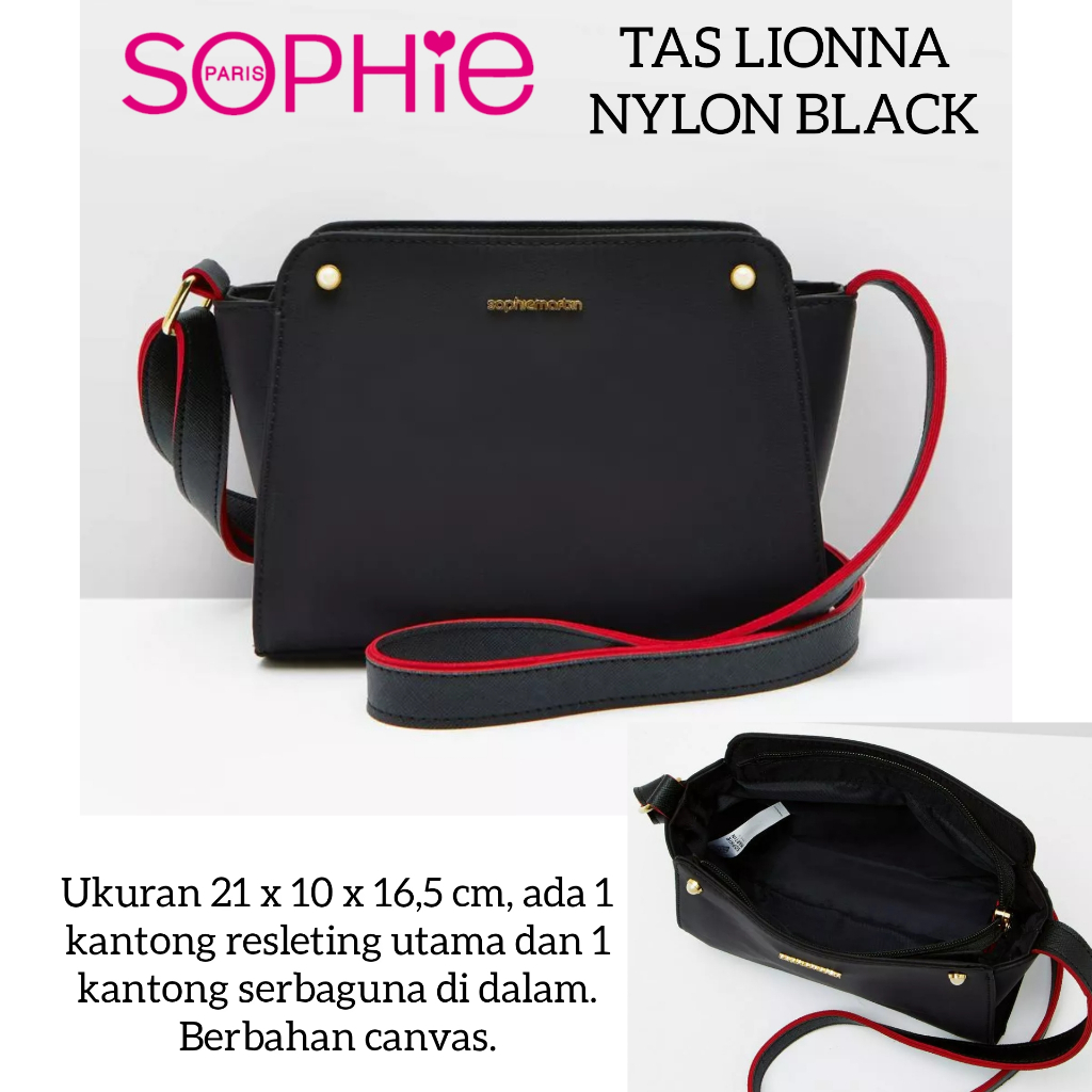 TAS LIONNA NYLON BLACK SOPHIE MARTIN PARIS PROMO TAS SELEMPANG HITAM WANITA CANVAS BAG