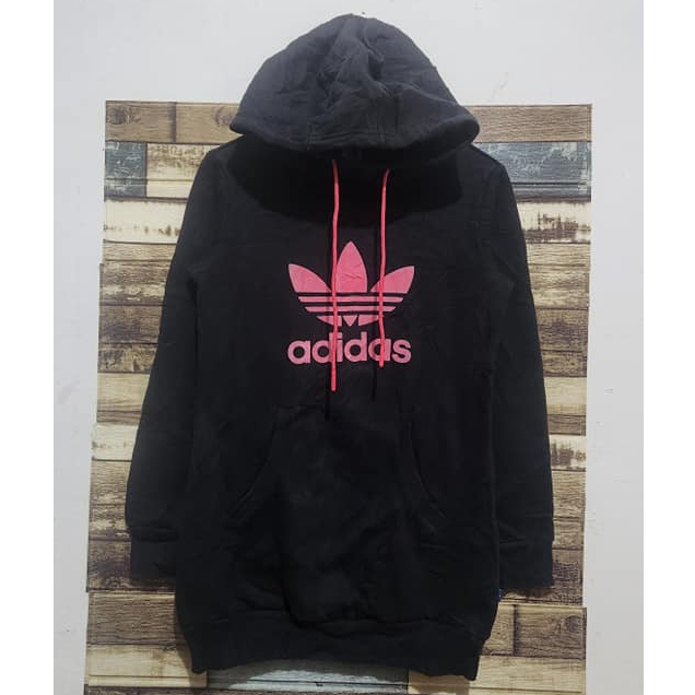 Adidas 3 Foil Big logo Long Hoodie Black For Women''s Original (Size S-M)