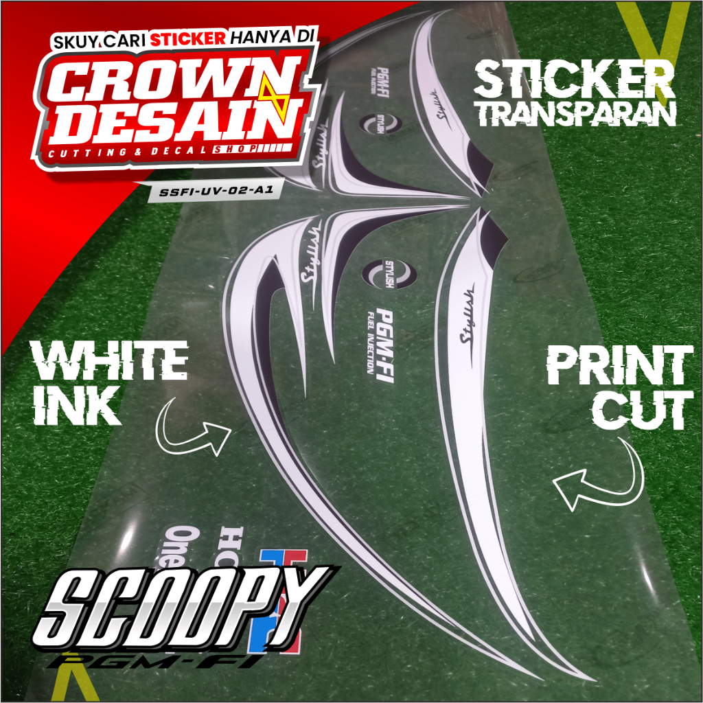STRIPING TRANSPARAN SCOOPY FI 2013 2014 2015 - STIKER ORIGINAL SCOOPY FI STYLISH TRANSPARAN UV SSFI-