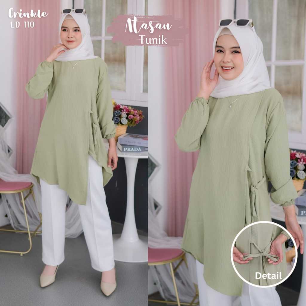 atasan sage terlaris / blouse warna putih viral model sekarang / ayumi crinkle airflow super / musli