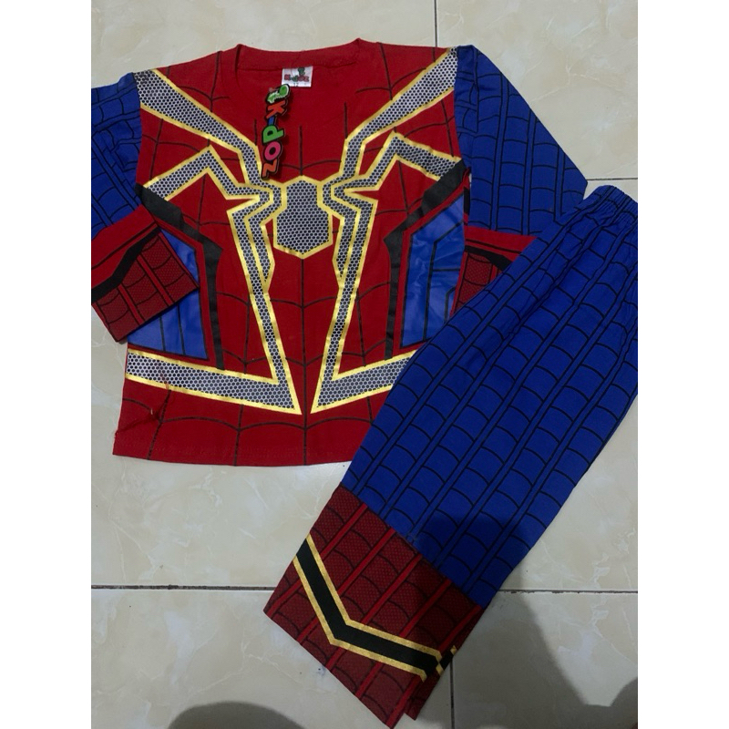 BISA COD BAJU KOSTUM SPIDERMAN ANAK LAKI LAKI USIA 3-6TAHUN