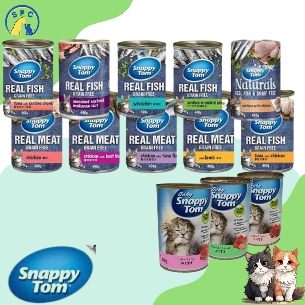 SNAPPY TOM Kaleng 400 Gram Baby Snappy Tom Makanan Kucing Kaleng Import Premium Cat Food Can