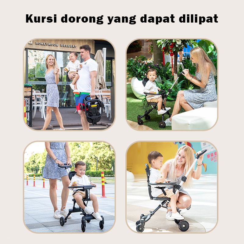 Ready stock✅Stroller Baby lipat 2 Way Travel Lightweight Foldable (Sepeda Motor Dapat Dibawa)