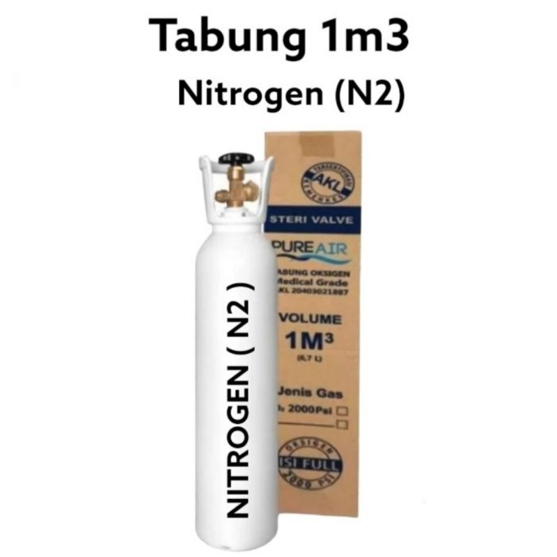 Tabung Nitrogen 1m3 + isi Nitrogen - Tabung Gas Nitrogen Industrial Grade