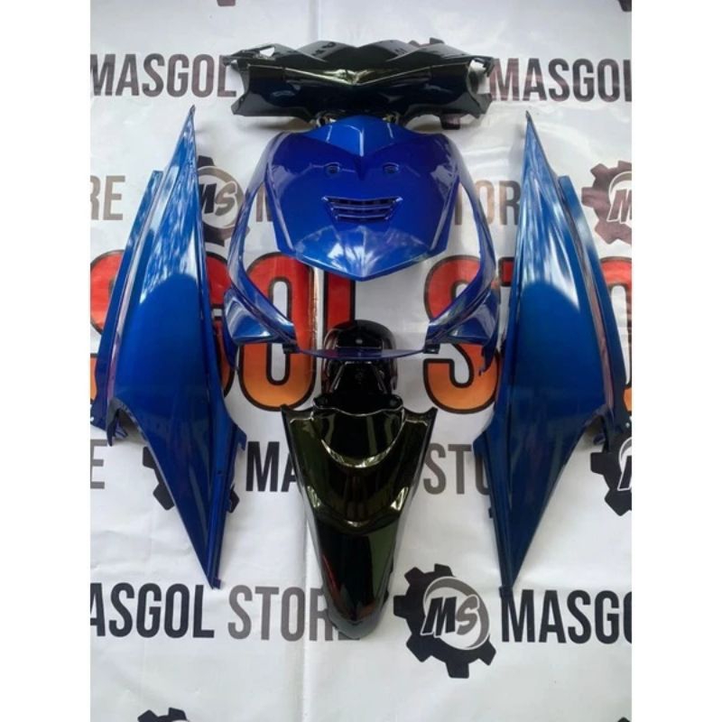 Full Body Halus Motor Honda Beat Karbu Hitam Mix Biru 2008-2012 || Fullset Body Halus Beat Karbu