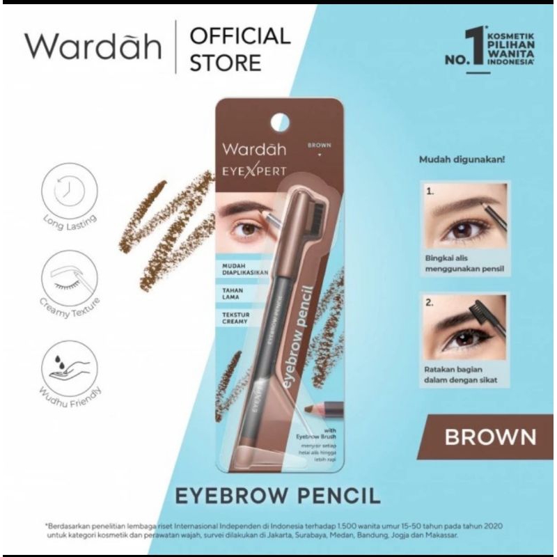 Wardah Eyebrow Pensil Alis - Brown - Black