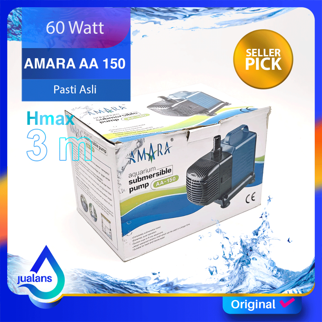 AMARA AA 150 Pompa Aquarium Celup Kolam Koi 3000 L/H