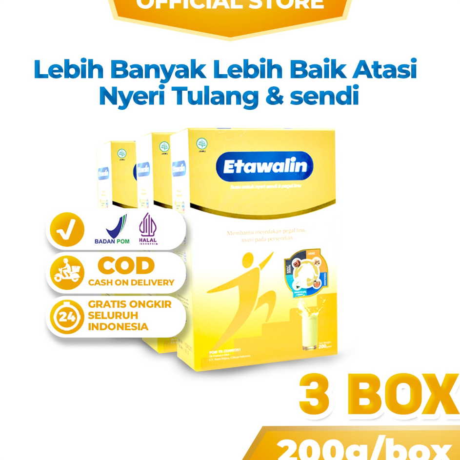 

VQBS1506 Etawalin 3 Box - Susu Kambing Etawalin Asli Original Atasi Nyeri Sendi dan Tulang