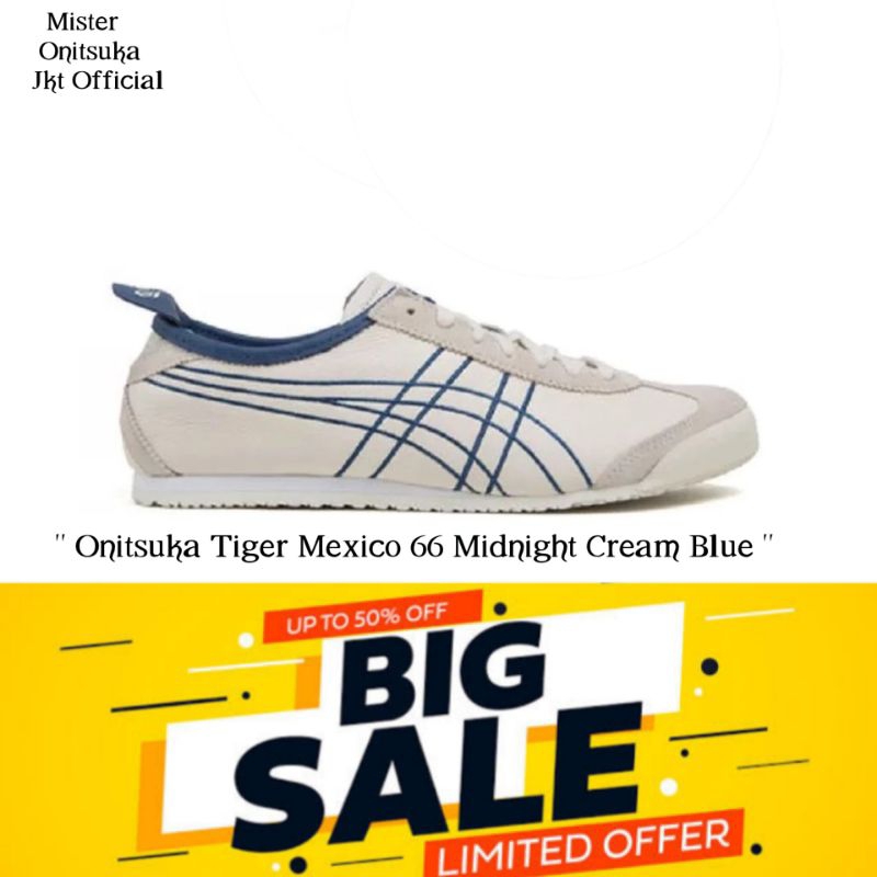 Sepatu original Onitsuka Tiger Mexico 66 Midnight Cream Blue - 37