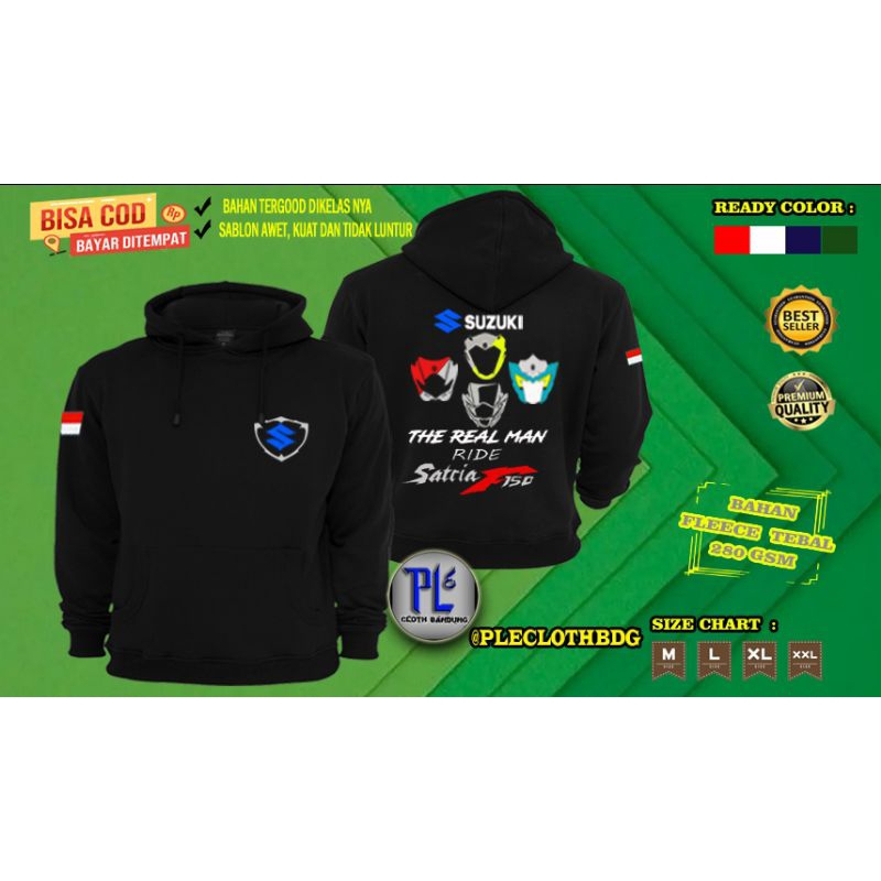 JAKET PRIA WANITA JAKET MOTOR SUZUKI SATRIA FU 150 JAKET BAGUS SWEATER SATRIA F 150 SUZUKLI  JAKET M