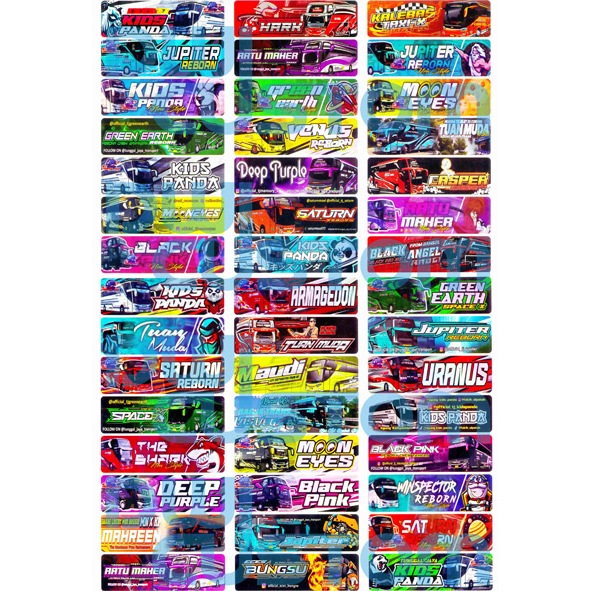 

STICKER BUS BASURI 1 LEMBAR ISI 45 / STICKER BUS MANIA / STICKER BIS BASURI KIDS PANDA / STIKER BUS VIRAL