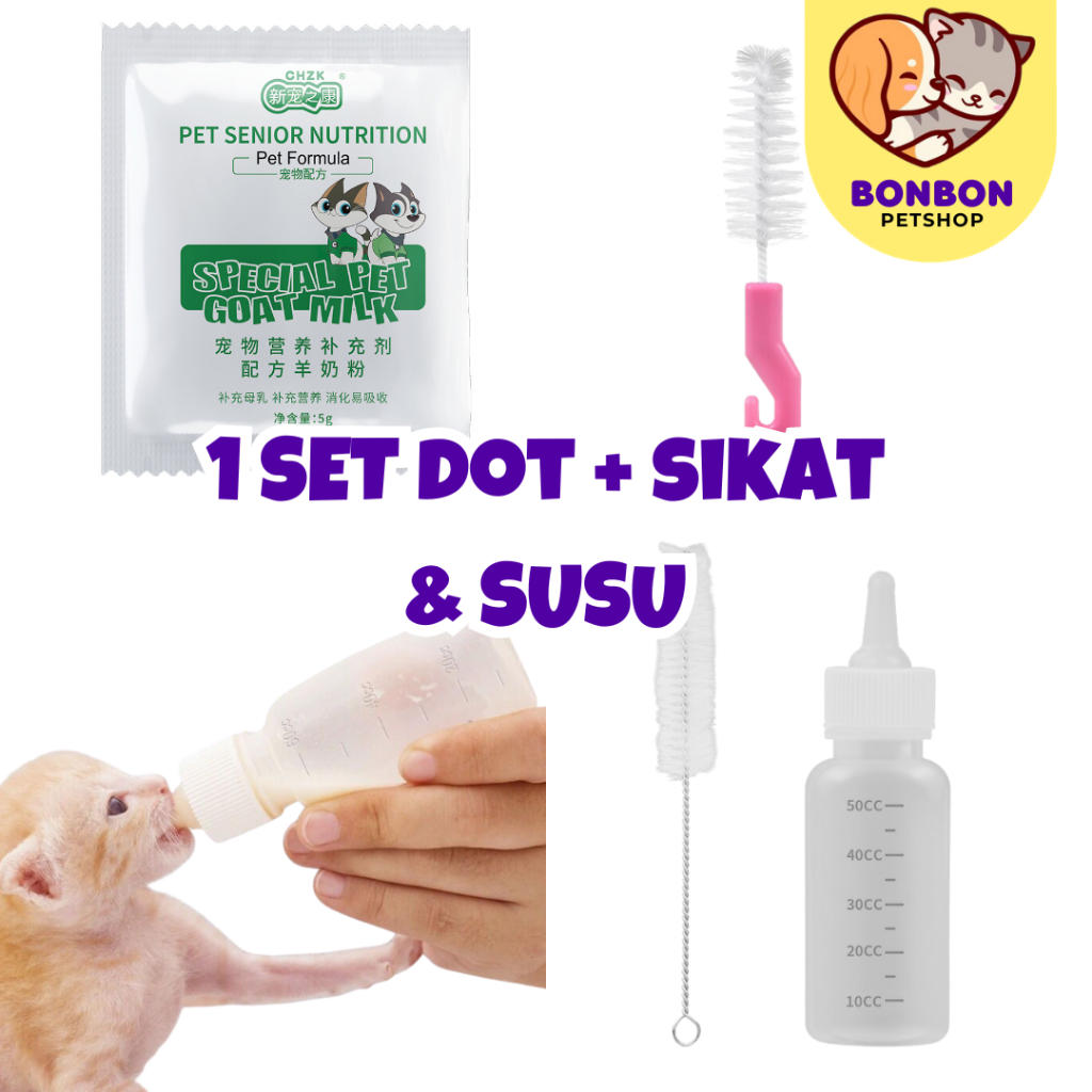 Botol Dot Kucing Kecil Baru Lahir Dot Kitten Puppy Botol Susu Anak Kucing Anjing Botol Dot Kitten Bo