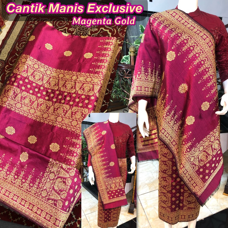 Songket Cantik Manis Exclusive Magenta Gold / Songket tenun asli palembang / ilham songket palembang