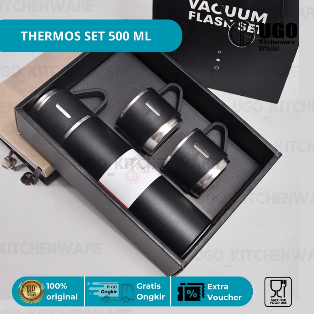 UGO - Thermos Set 104 Termos air minum panas dingin Botol Minum Cup Stainless Steel 500 ml