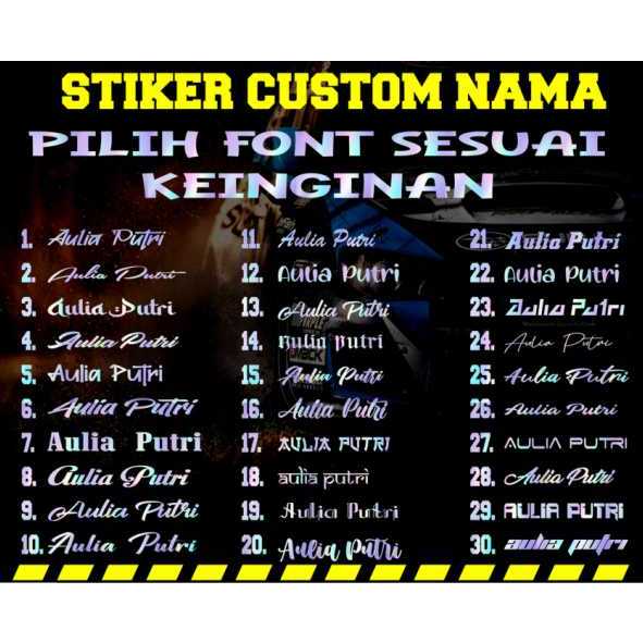 

STIKER CUSTOM NAMA - BISA REQUEST NAMA SENDIRI