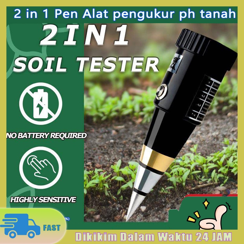 Alat pengukur ph tanah/2 in 1 Pen Alat pengukur ph tanah / Pengukur ph tanah digital / 3 ~ 8ph / alat ukur ph tanah