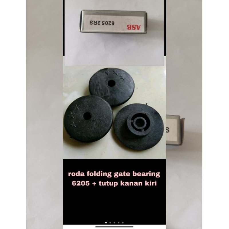 bearing roda folding gate 6205 + tutup satu pasang