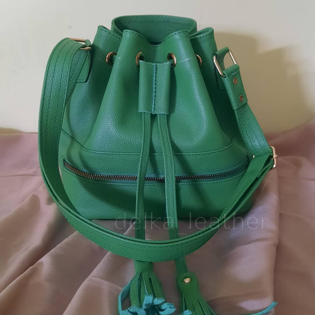 Tas Kulit Sapi Asli DL993 Wanita/ Tas Papirut Asli Kulit Sapi Garut/ Tas Selempang Serut Bahan Kulit