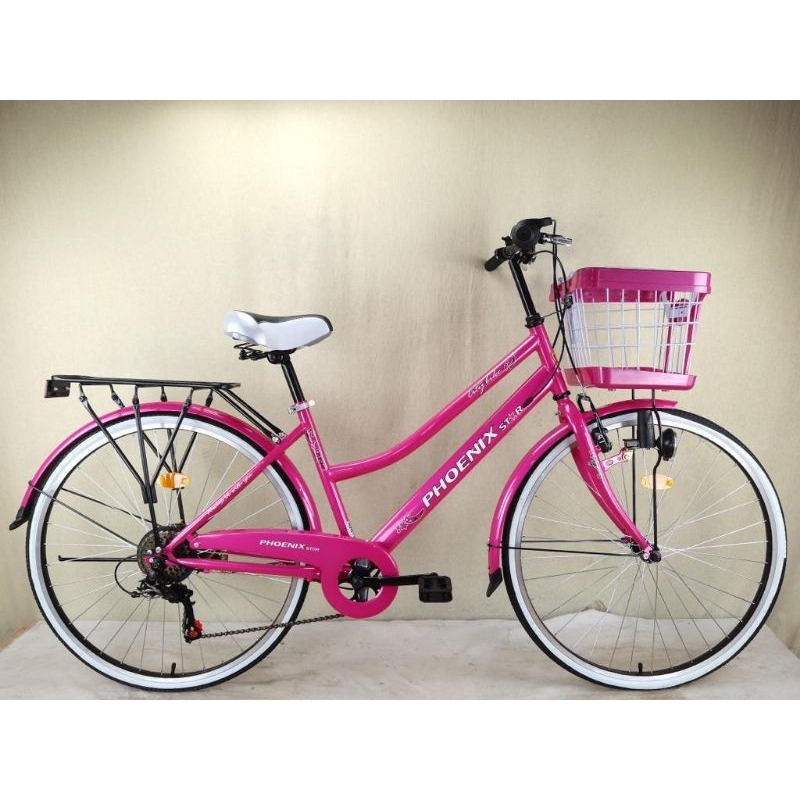 Sepeda Mini Perempuan Keranjang CTB Ukuran 26 Phoenix Star 7 Speed Murah Berkualitas / Sepeda City B