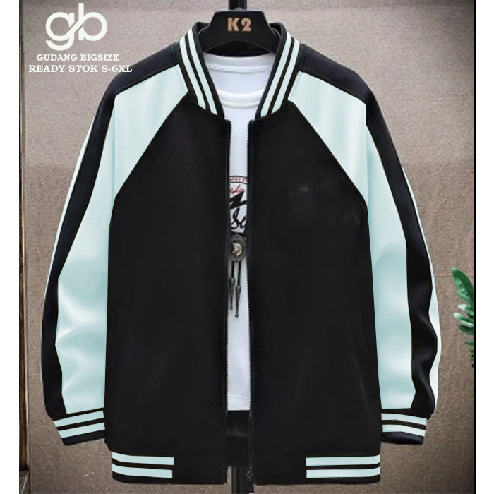 JAKET BOMBER BASEBALL POLOS OVERSIZE S-6XL.JAKET BOMBER