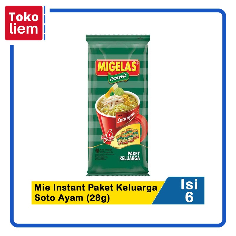

Migelas Mie Instant Paket Keluarga Soto Ayam 6X30G