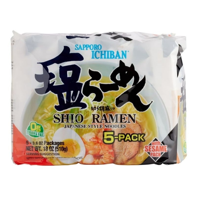 

Sapporo Ichiban Instant Bag Shio Ramen Noodles 5pcs