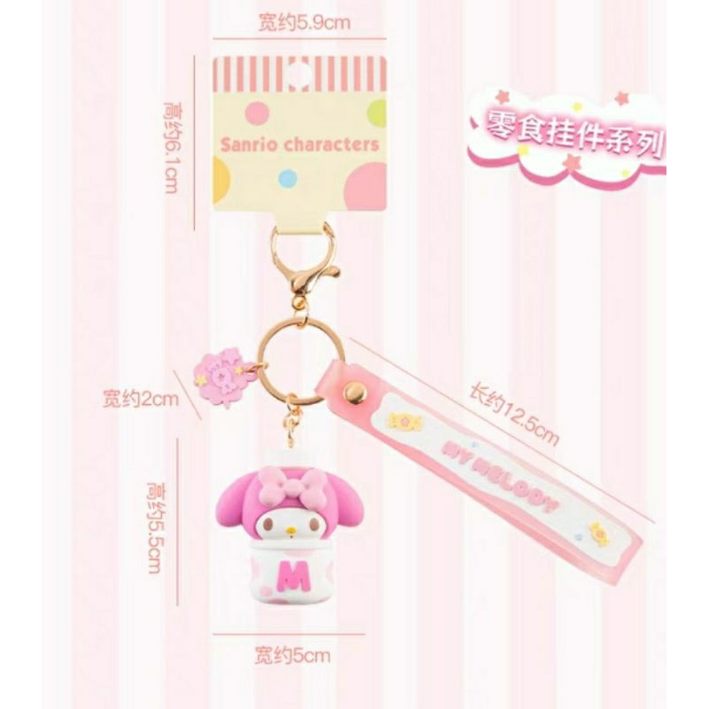 Gantungan Kunci Gantungan Tas Sanrio Foods Hello Kitty My Melody Kuromi Pompompurin Cinnamoroll Pochacco