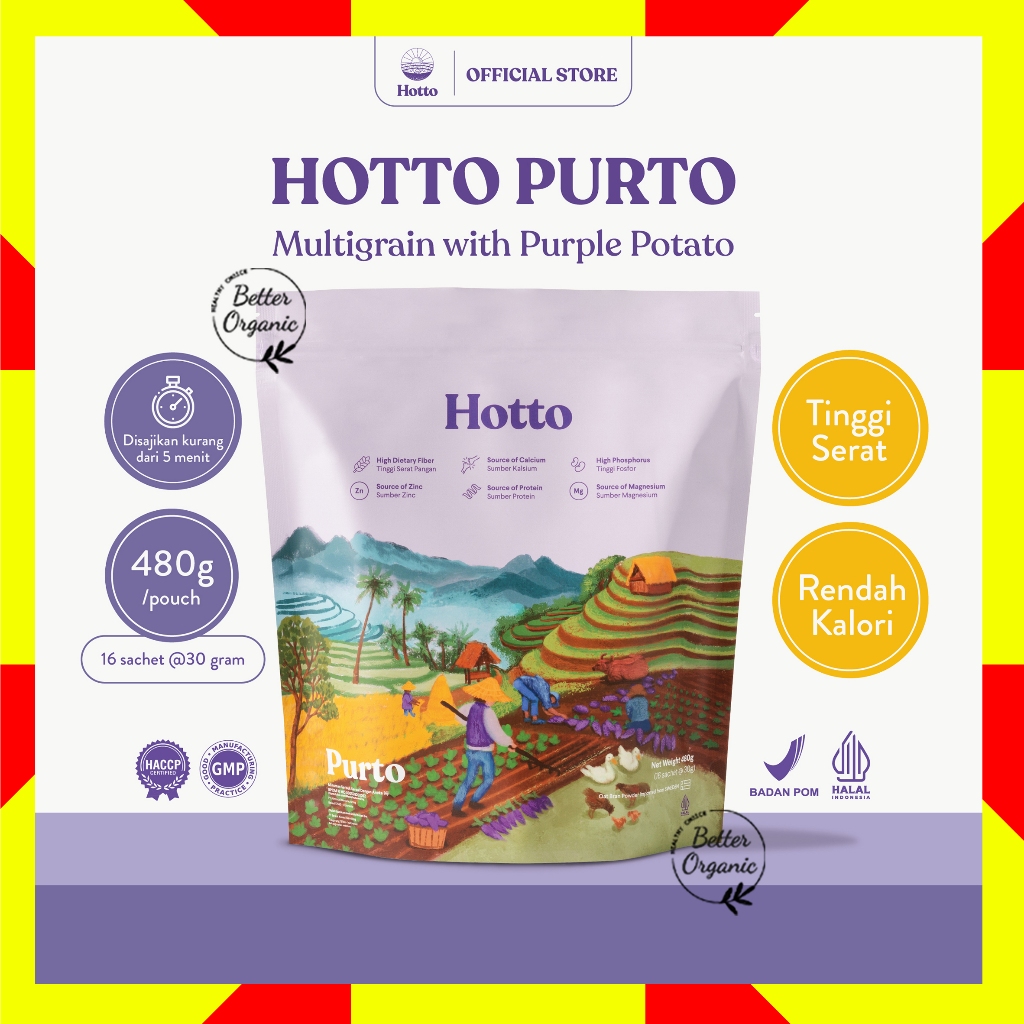 

[BEST SELLER] HOTTO PURTO ORIGINAL Superfood Multigrain dengan Ubi Ungu BPOM Halal Hotto Surabaya Terlaris bisa instant