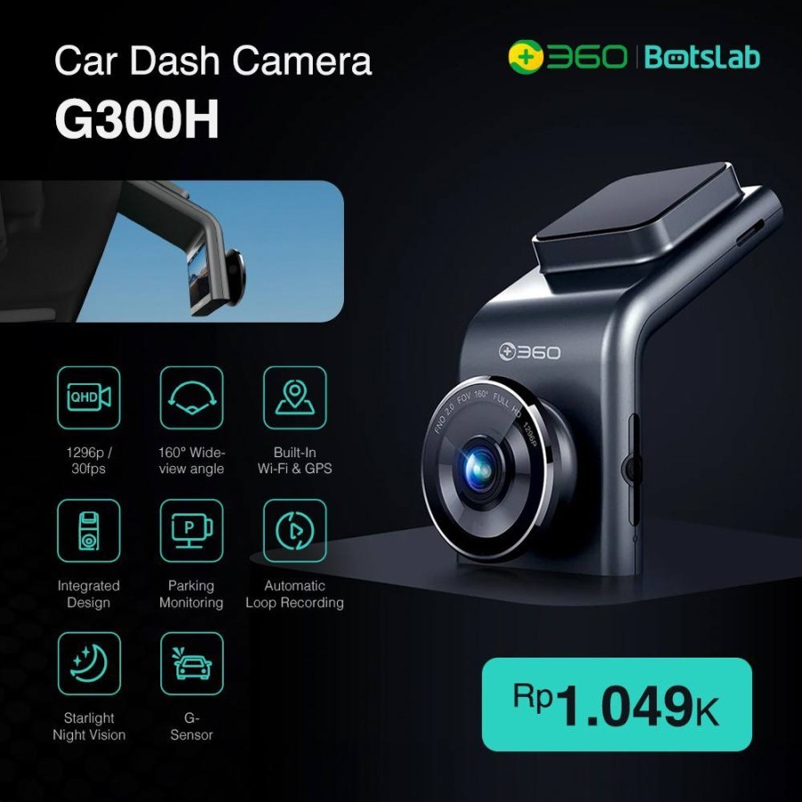 Botslab G300H G 300H G300 H Dashcam 1296P Car Camera Kamera Mobil